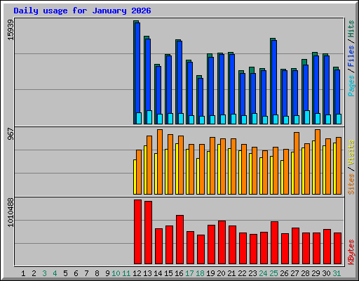 Daily usage for January 2026